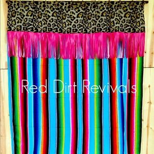 Serape Leopard Fringe Shower Curtain